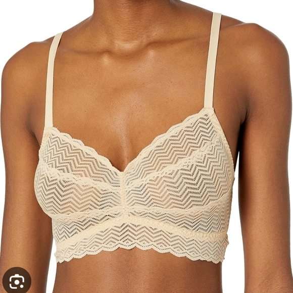 Cosabella Unlined Elegant Cream Lace Mesh Bralette L - Picture 1 of 8